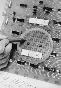 Futuristic Technology Imprime: Close up View of Microprocessor Chip
