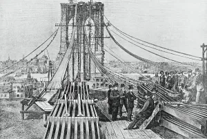 Civil Engineering History Imprime: Men Building Brooklyn Bridge