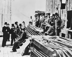 Civil Engineering History Imprime: Officers Observing Bridge Construction