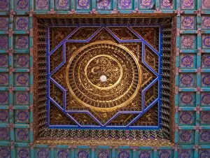 Beijing China Landmarks Imprime: Detail of ceiling, view from below