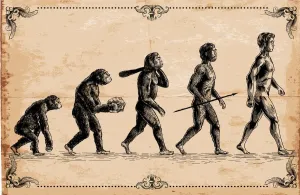 El concepto de evolución humana vector.