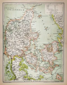 Impresiones de Ilustración de un mapa de Dinamarca Dinamarca Imprime: Mapa de Dinamarca