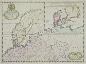 Vintage European Maps Imprime: Map of Denmark