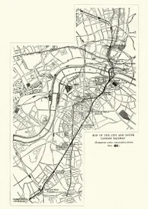 London Underground History Imprime: Map of the City and South London Railway, 1899