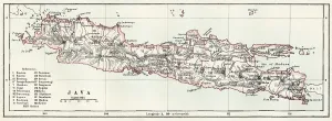 Encyclopedia Britannica Maps Imprime: Map of Java, Indonesia 1878