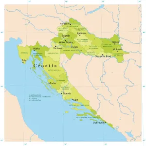 Mapa de Vectores de Croacia.