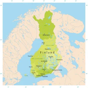 Finlandia Imprime: Mapa Vector de Finlandia
