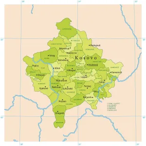Impresiones de Mapa vector detallado de Kosovo. El archivo se creó el 2 de noviembre de 2011. Los colores en el archivo .eps están listos para imprimir (CMYK). Archivos incluidos: EPS (v8) y JPG a alta resolución Kosovo Imprime: Mapa Vector de Kosovo