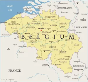 Mapa de Bélgica - Vector.