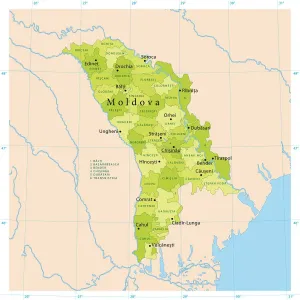 Ilustraciones De Mapas Imprime: Mapa de Vectores de Moldavia