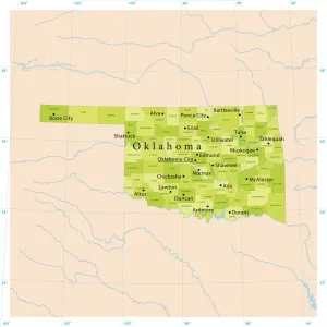 Obras De Arte Fotorrealistas Imprime: Mapa Vector de Oklahoma.