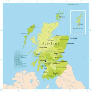 Mapa de Vectores de Escocia