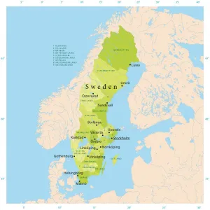 Suecia Imprime: Mapa Vector de Suecia