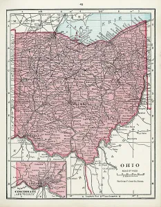 Antique American Cartography Imprime: Map Of Ohio