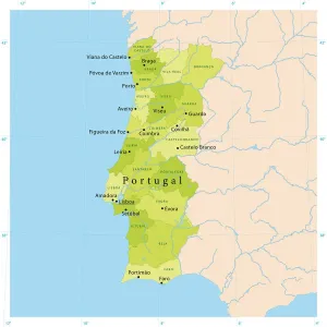 Mapa de Vectores de Portugal.