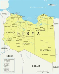 Mapa de Referencia de Libia.