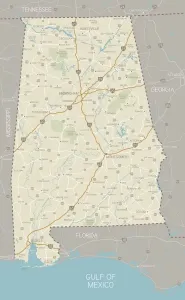 Mapa de Alabama