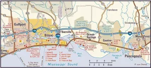 Fine Art Storehouse Maps Imprime: Biloxi area map