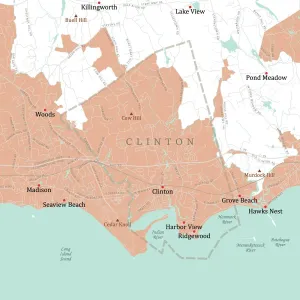 Cartography Design Software Imprime: CT Middlesex Clinton Vector Road Map