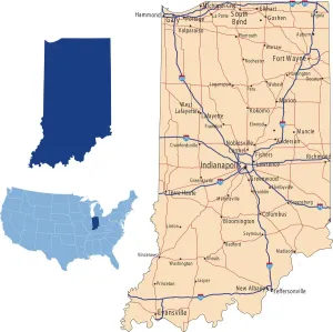 Map Illustrations For Sale Imprime: Indiana road map