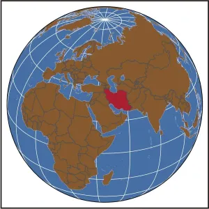 Mapa de ubicación de Irán.