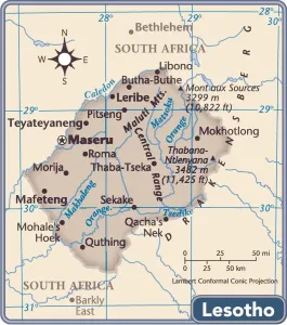 Reference Maps 2011 Imprime: Lesotho country map
