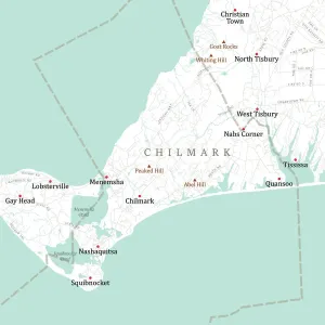Digital City Maps USA Imprime: MA Dukes Chilmark Vector Road Map