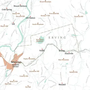 Digital City Maps USA Imprime: MA Franklin Erving Vector Road Map