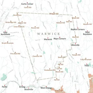 Massachusetts Vector Map Imprime: MA Franklin Warwick Vector Road Map