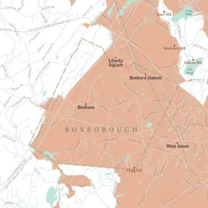 Digital City Maps USA Imprime: MA Middlesex Boxborough Vector Road Map
