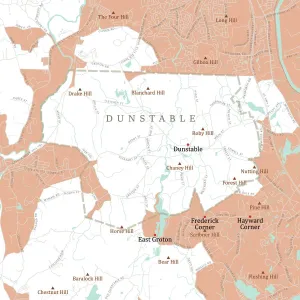 Massachusetts Vector Map Imprime: MA Middlesex Dunstable Vector Road Map