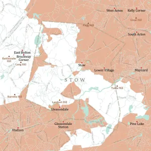 Massachusetts County Map Imprime: MA Middlesex Stow Vector Road Map
