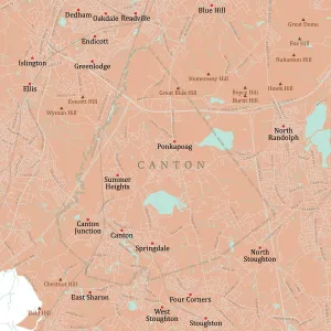 Mapa de Carreteras del Canton Norfolk Vector Road Map