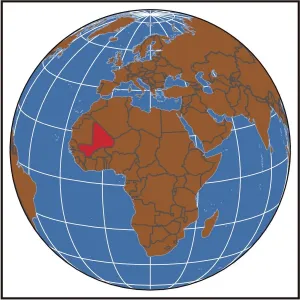 Africa Country Maps Imprime: Mali locator map