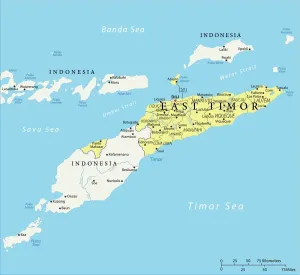 Mapa de Timor Oriental - Vector.