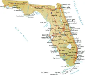 Mapas De Referencia Imprime: Mapa de Florida