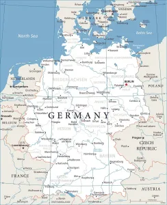 Impresiones de Mapa de Alemania - Ilustración vectorial Alemania Imprime: Mapa de Alemania - Vector.