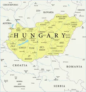 Mapa de Hungría - Vector.