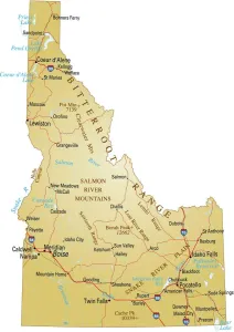 Mapa de Idaho