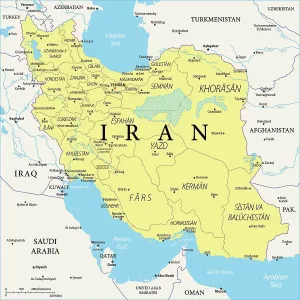 Mapa de Irán.