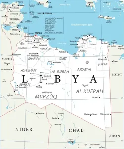 Chad Imprime: Mapa de Libia.