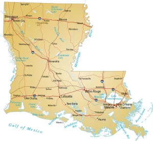 Louisiana Map Imprime: Map of Louisiana