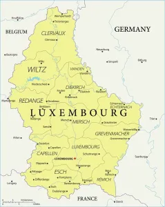 Impresiones de Mapa de Luxemburgo - Ilustración vectorial Luxemburgo Imprime: Mapa de Luxemburgo - Vector.