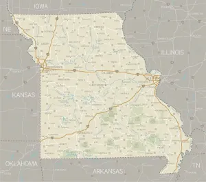 Mapa de Missouri