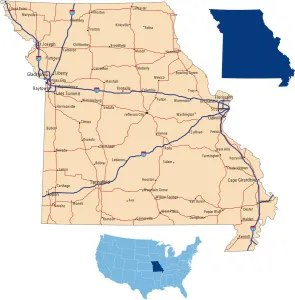 Customizable Reference Maps Imprime: Missouri road map