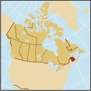 Mapa de referencia de Nuevo Brunswick.