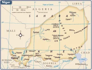 Níger Imprime: Mapa del país de Níger.