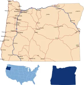 State Road Maps Imprime: Oregon road map