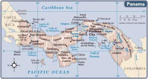 Mapa del país de Panamá.