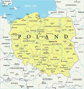 Mapa de Referencia de Polonia.